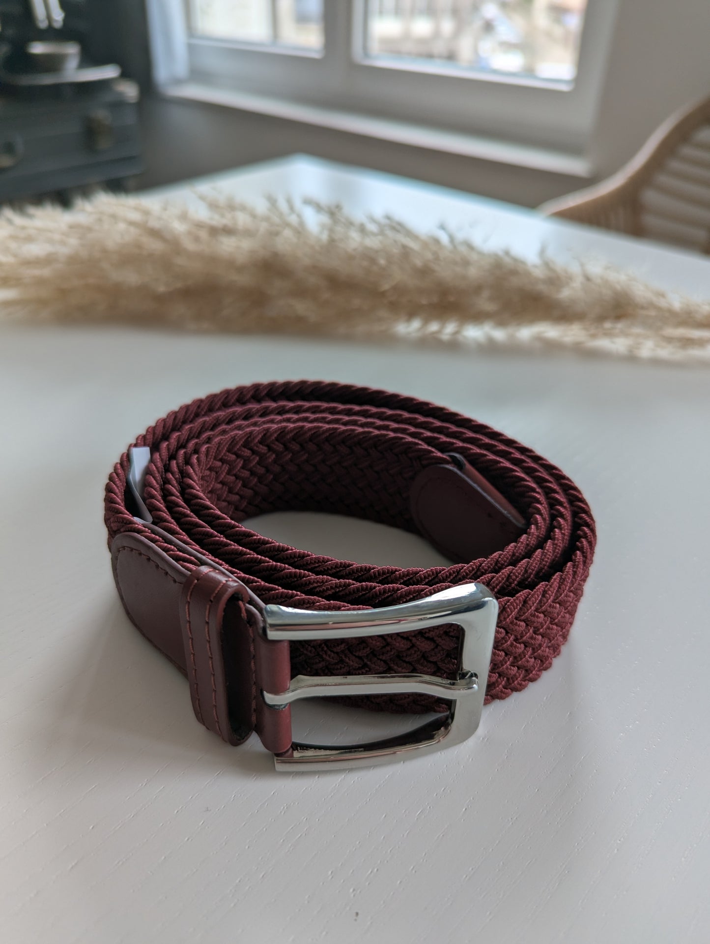 Ceinture tressée taille unique pour femme boucle argentée