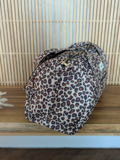 Sac de voyage léopard molletonné amour