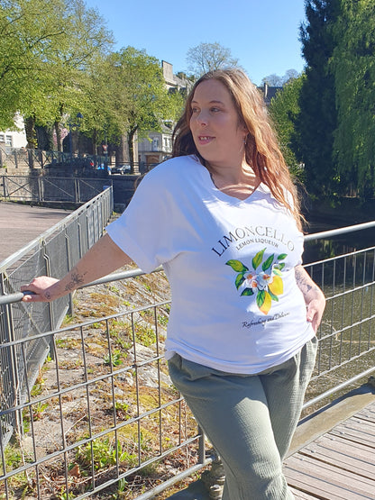 T-shirt limoncello blanc et jaune citrons grande taille