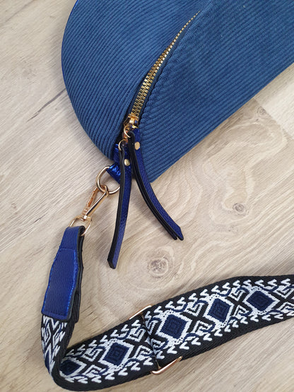 Ceinture banane bleu marine bandoulière réglable pour femme