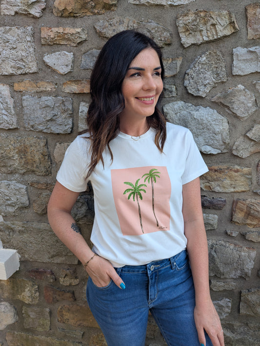 T-shirt PALMIERS (saumon)
