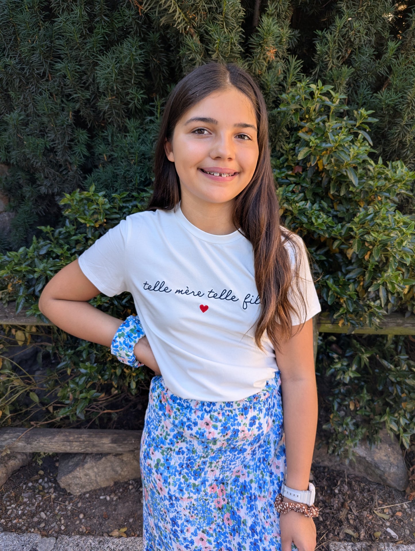 T-shirt TELLE FILLE (blanc/bleu)