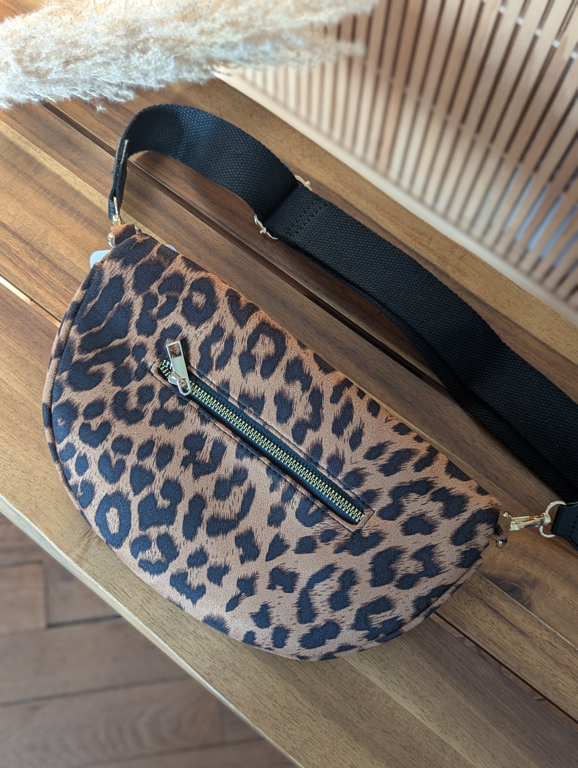 Banane sac léopard bandoulière réglable pour femme
