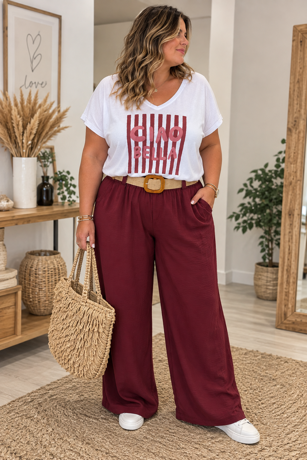 T-shirt CIAO BELLA (bordeaux)