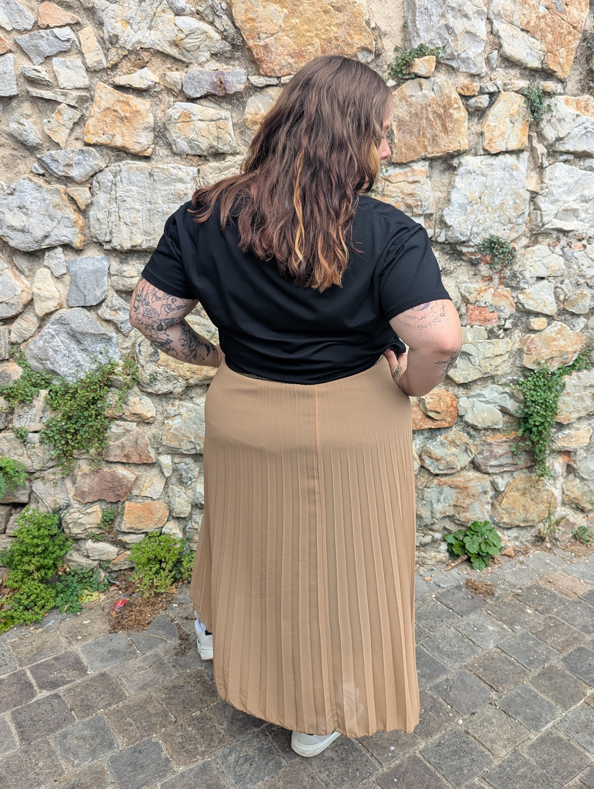 T-shirt cherry noir léopard doré paillettes grande taille