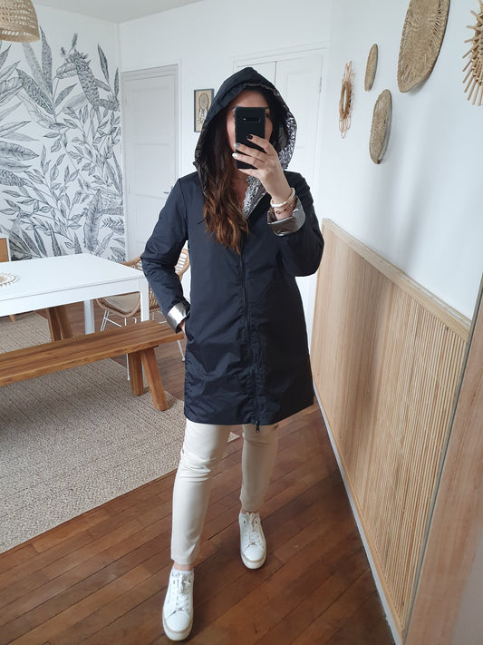 Parka Laura Jo réversible long VANCOUVER (noir/bronze)
