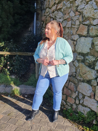 Blouse manches courtes gaze de coton imprimé fleurs