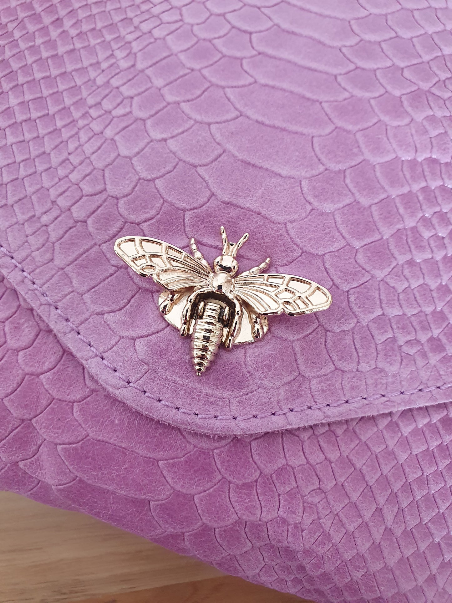 Sac en cuir ABEILLE (lilas)