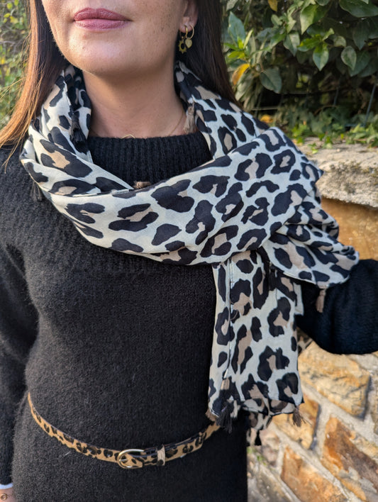 Foulard POMPONS (léopard)