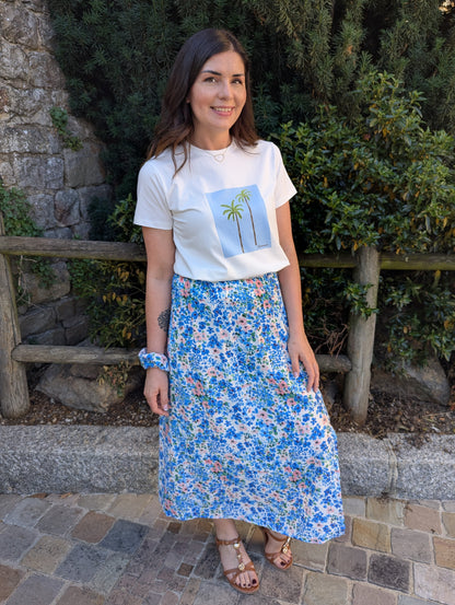 T-shirt PALMIERS (bleu)