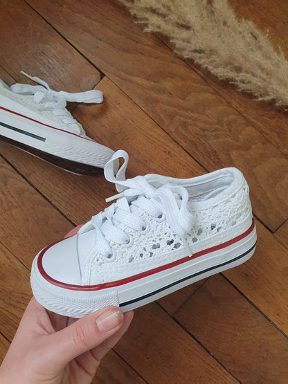 Baskets blanches DENTELLE Kids