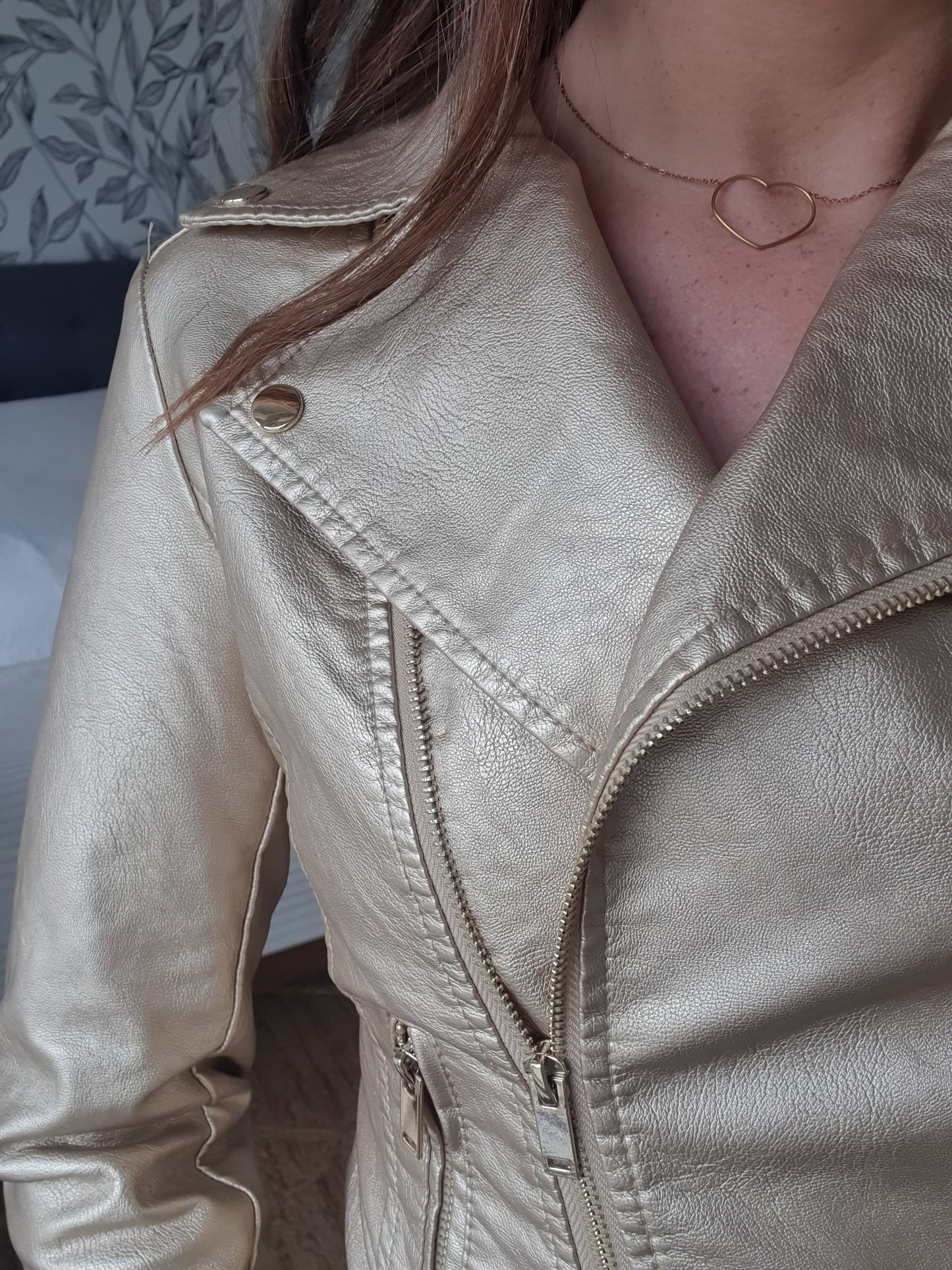 Perfecto doré en simili cuir femme gold nouvelle collection