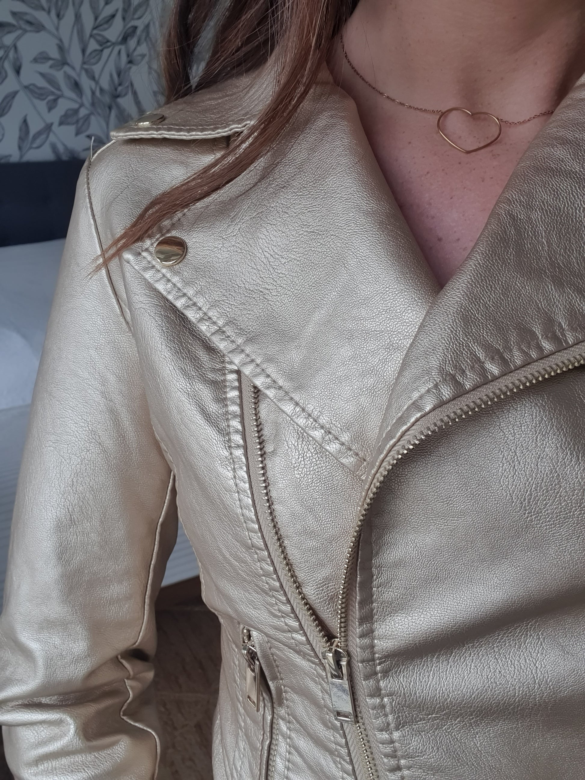 Perfecto doré en simili cuir femme gold nouvelle collection