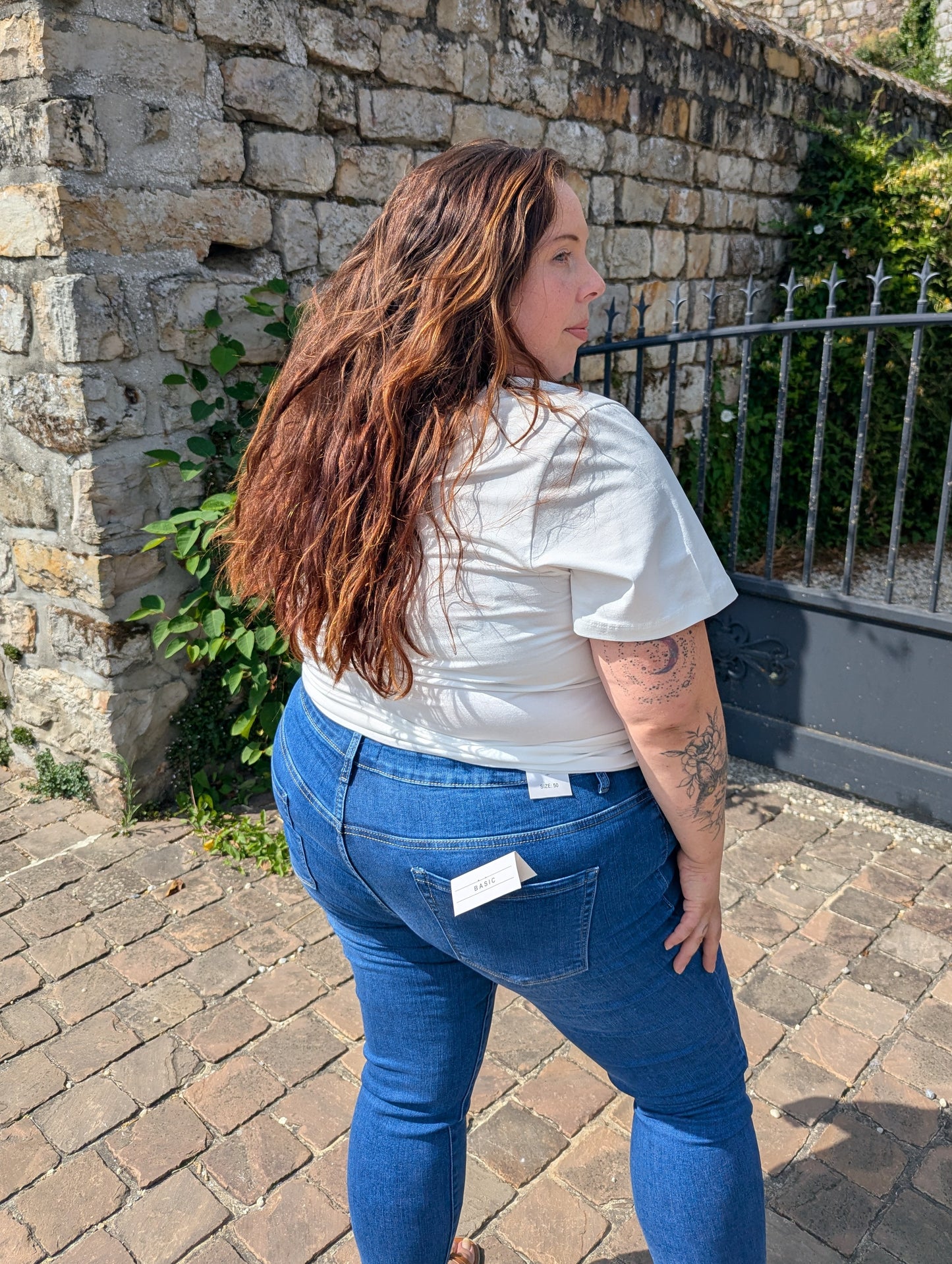 T-shirt PIPELETTE Curvy (blanc/rouge)