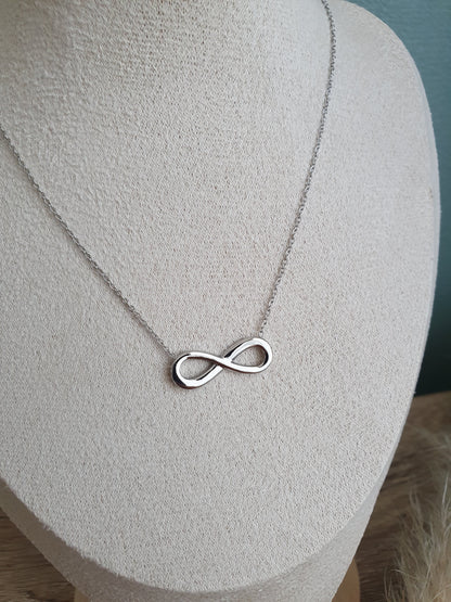 Collier signe infini acier inoxydable doré et argenté femme