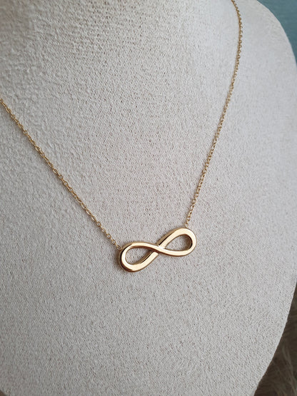 Collier signe infini acier inoxydable doré et argenté femme